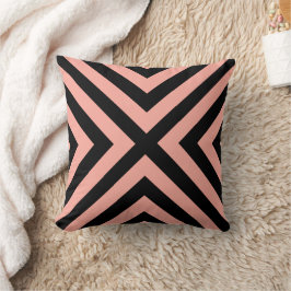 Salmon Black Geometric Decorative Dekorativ kudde