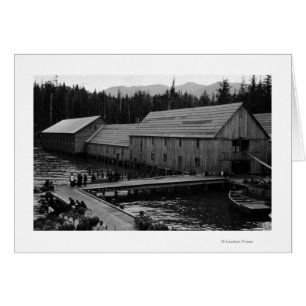 Salmon Cannery nära Ketchikan, Alaska Hälsningskort