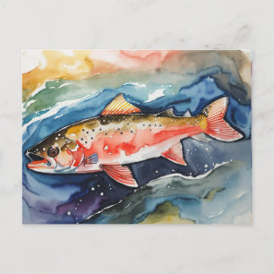 *~* Salmon Caught fish Manar Gift AP49 Helg Vykort