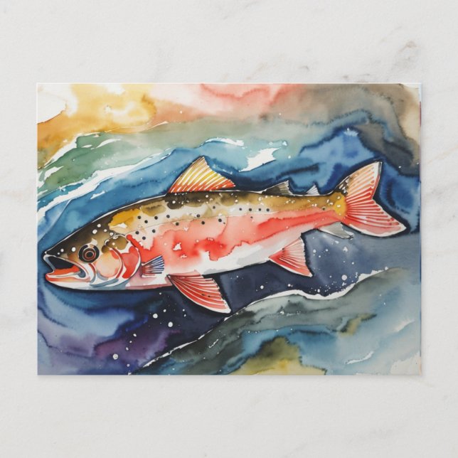 *~* Salmon Caught fish Manar Gift AP49 Helg Vykort (Framsida)