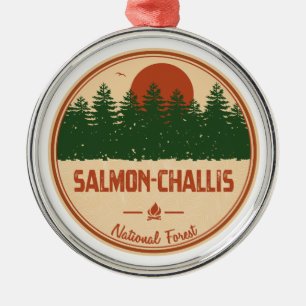 Salmon-Challis nationalskog Julgransprydnad Metall