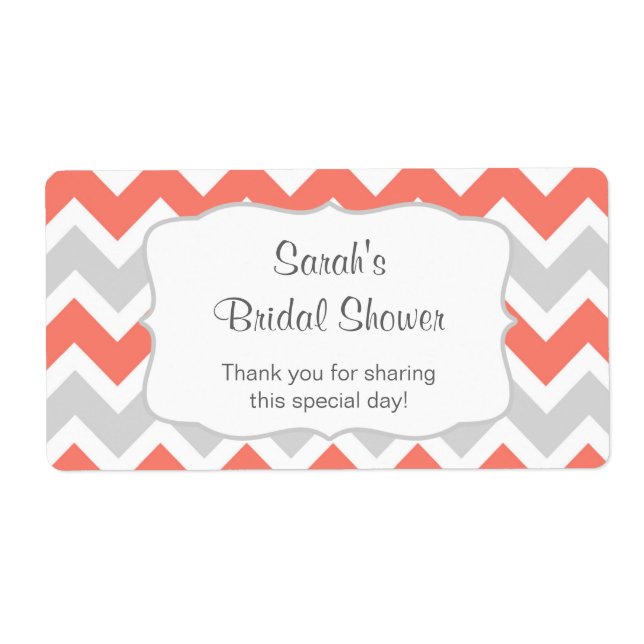 Salmon Chevron-Vattenflaska eller tjänst - du anpa Fraktsedel (Framsidan)