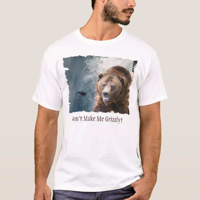 Salmon Falls & Grizzly Bear Funny Wildlife T-Shirt (Framsida)