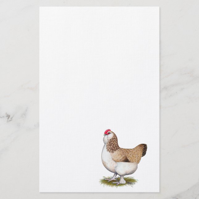 Salmon Faverolle Hen Brevpapper (Framsida)