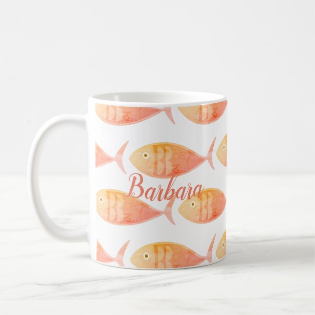 Salmon Fish Group Coffee Mugg (Vänster)