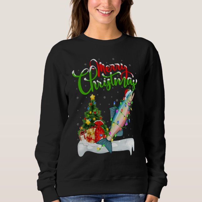 Salmon Fish   Xmas Decorations Santa Salmon Christ T Shirt (Framsida)