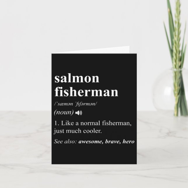 Salmon Fisherman Definition Funny Salmon Fishing Kort (Framsida)