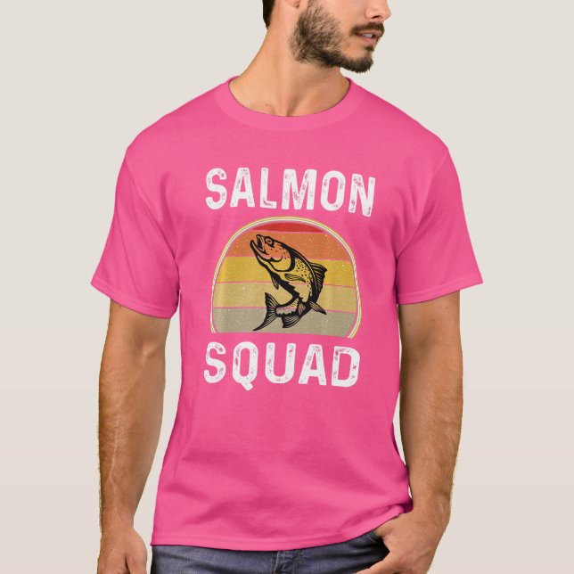 Salmon Fisherman Fishermen Salmon Squad Re T Shirt (Framsida)