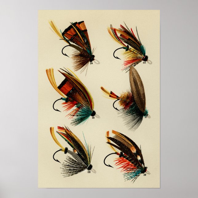Salmon Flies 24-29 Vintage Poster (Framsidan)