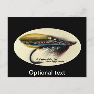 Salmon Fly-Black Doktor fjäther vinge Vykort