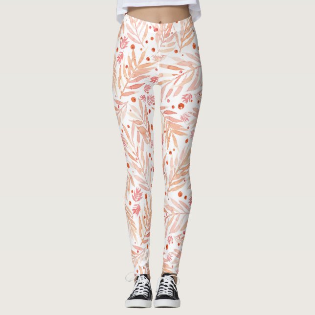 Salmon Foliage Leggings (Framsida)