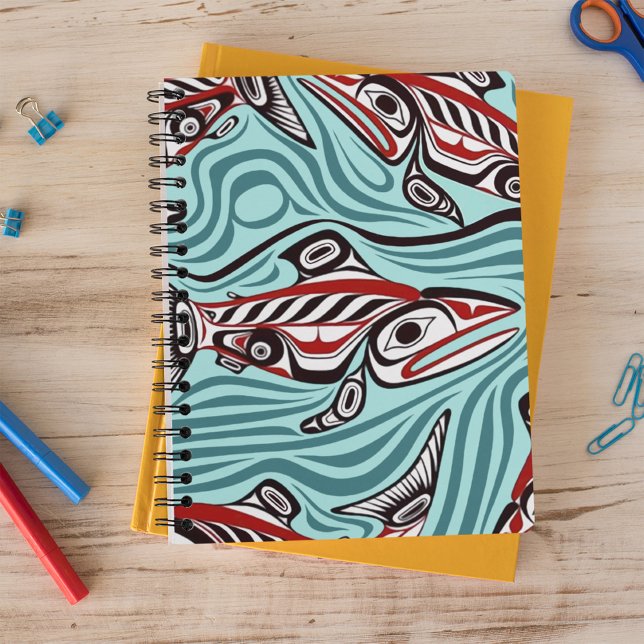 Salmon Haida Art Spirit Pacific Northwest Native Anteckningsbok (Skapare uppladdad)