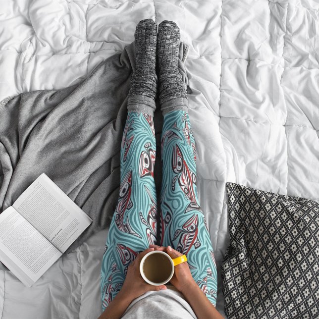 Salmon Haida Art Spirit Pacific Northwest Native Leggings (Skapare uppladdad)