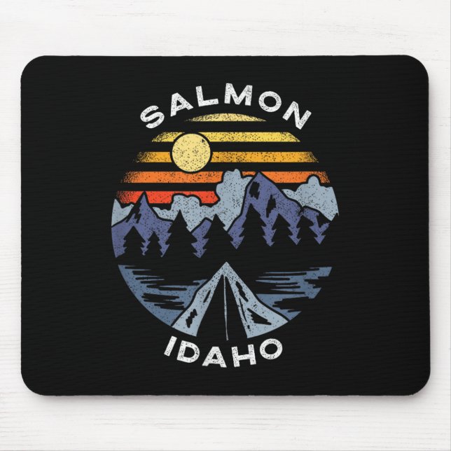 Salmon Idaho Mountains Vacation Camping Souvenir  Musmatta (Framsidan)