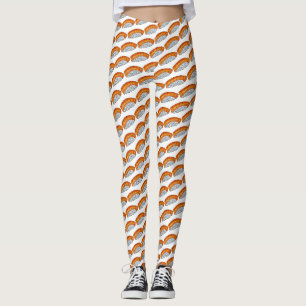 Salmon Nigiri Sushi Ris Fish Japansk Food Foodie Leggings