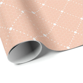 Salmon Peach Pastel Delicate Snöre White Elegant Presentpapper