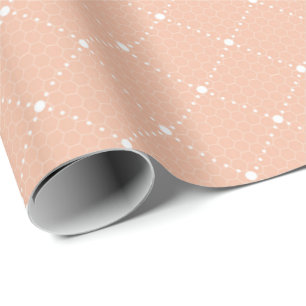Salmon Peach Pastel Delicate Snöre White Elegant Presentpapper