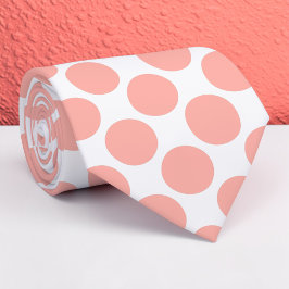Salmon Polka Dots on White Custom Necktie Slips