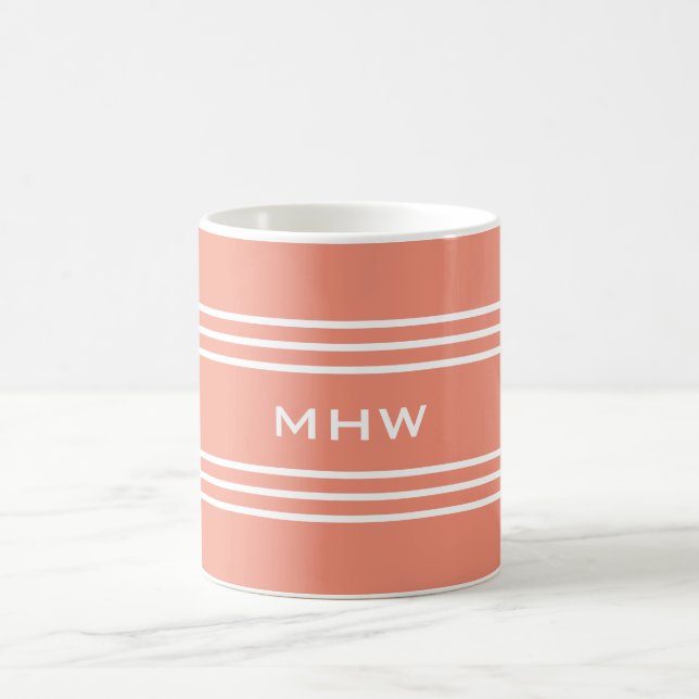 Salmon Rand anpassningsbar monogram mugg (Center)