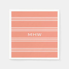 Salmon Rand anpassningsbar monogram pappra blöjor Pappersservett