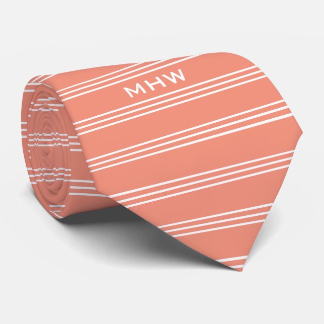 Salmon Rand anpassningsbar monogram Slips (Rullad)