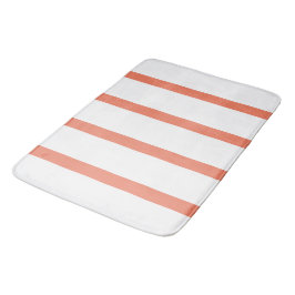 Salmon Red and White Minimal Rand Office Badrumsmatta
