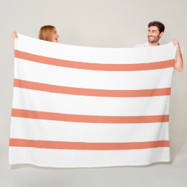 Salmon Red and White Minimal Rand Office Fleecefilt