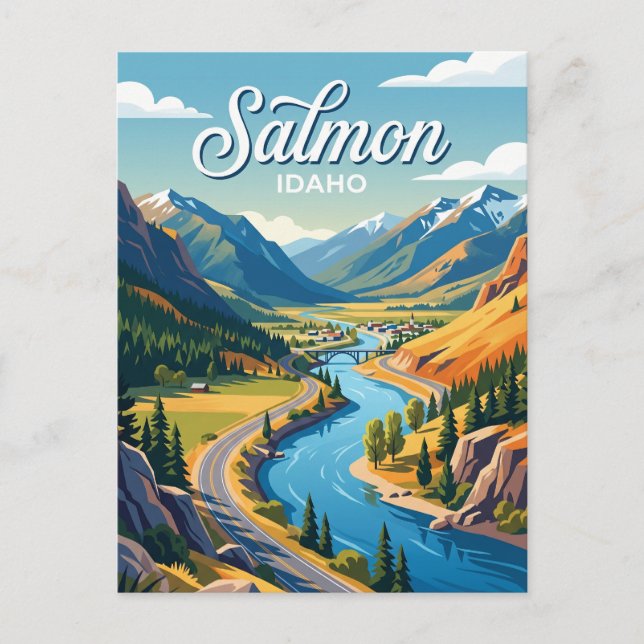 Salmon River Scenic Byway Idaho Vykort (Framsida)