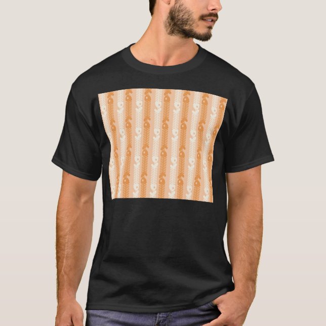 Salmon Rosa Fish Mönster. T Shirt (Framsida)