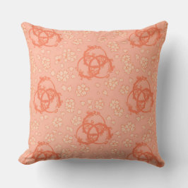 Salmon Rosa Flower Design Kudde