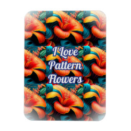 Salmon Rosa Flowers Mönster Magnet