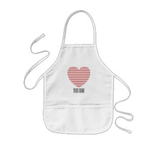 Salmon Rosa Hjort Heart Personlig Namn Barnförkläde