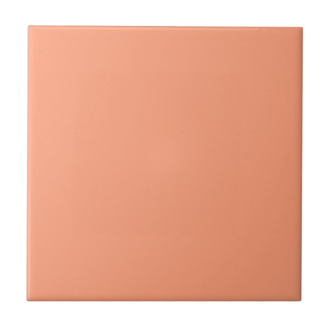 Salmon Rosa Orange Solid Färg Plain Kakelplatta (Framsidan)
