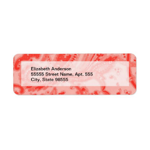 Salmon Rosa Paisley Returadress Etikett