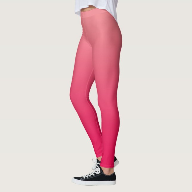 Salmon Rosa Red Ombre Leggings (Vänster)