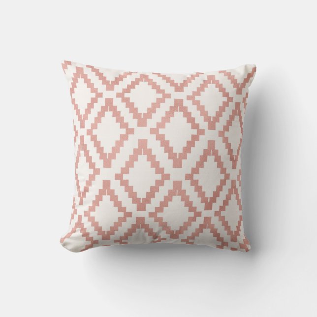 Salmon Rosa ros Guld Ethnic  White Kudde (Framsida)