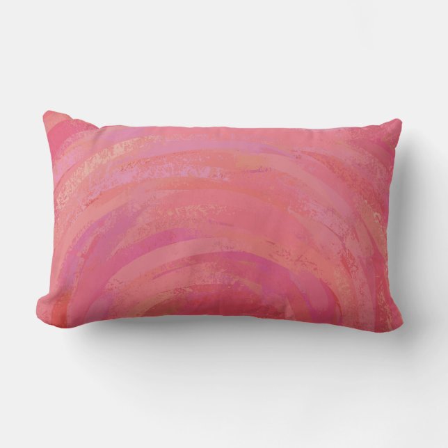 Salmon Rosa Swirl Lumbarkudde (Framsida)