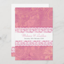 Salmon rosa White snöre formella bröllopsinbjudan Inbjudningar