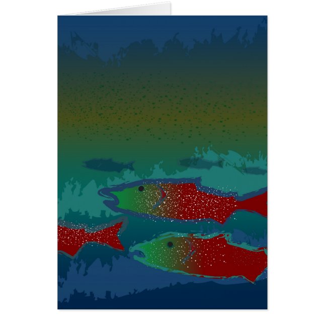 Salmon Spawn Hälsningskort (Framsidan)