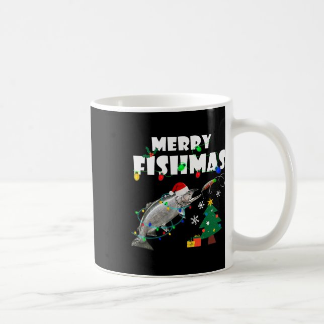 Salmon Steelhead Merry Fishmas Christmas King Trou Kaffemugg (Höger)