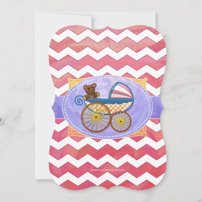 Salmon Swirl Baby Saker Inbjudningar (Framsida)