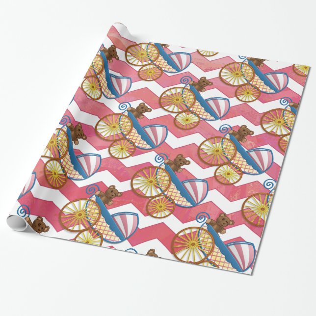 Salmon Swirl Baby Saker Presentpapper (Utrullad)