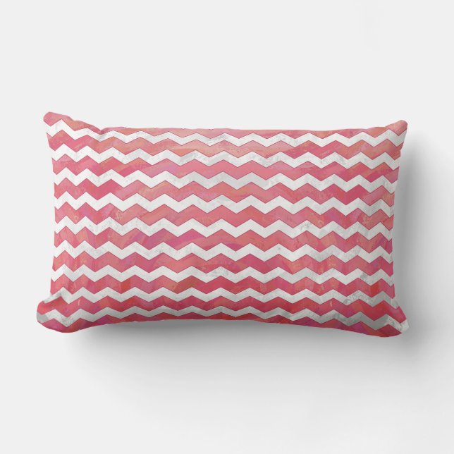 Salmon Swirl Chevron Mönster Lumbarkudde (Framsida)