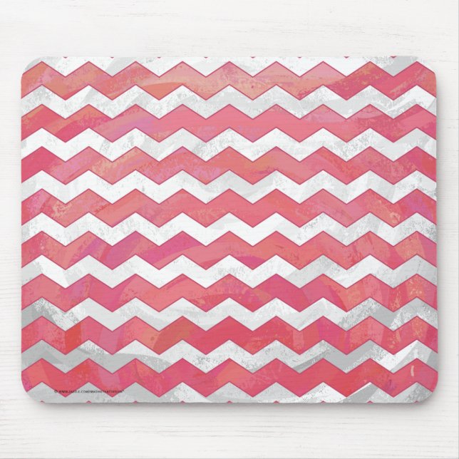 Salmon Swirl Chevron Mönster Musmatta (Framsidan)