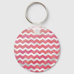 Salmon Swirl Chevron Mönster Nyckelring