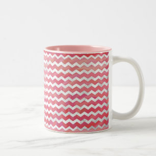 Salmon Swirl Chevron Mönster Två-Tonad Mugg