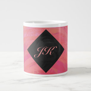 Salmon Swirl Monogram Jumbo Mugg