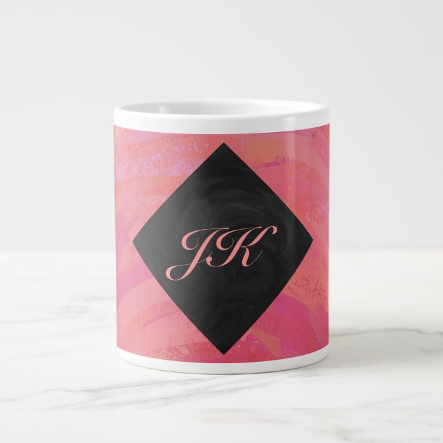 Salmon Swirl Monogram Jumbo Mugg (Framsidan)