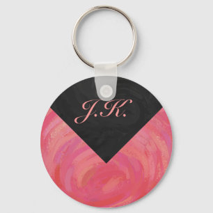 Salmon Swirl Monogram Nyckelring
