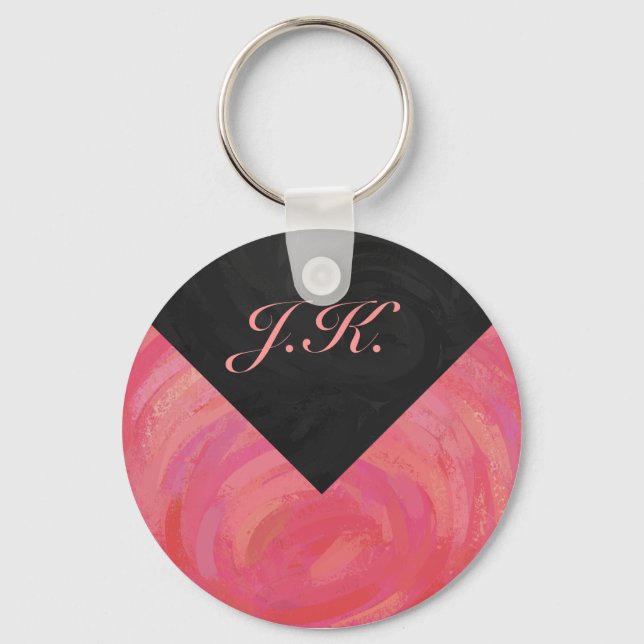 Salmon Swirl Monogram Nyckelring (Framsida)